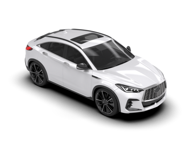 Bir markanın 3 boyutlu görüntülemesi - daha az genel SUV arabası beyaz arkaplanda izole edildi