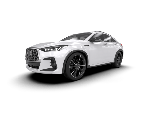 Beyaz arka planda modern bir araba. 3 Boyutlu Hazırlama.
