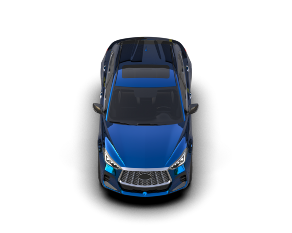 3 boyutlu görüntüleme. Siyah lüks bir araba koyu bir arka planda izole edilmiş..