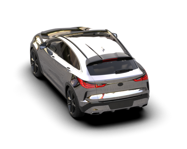 Arka planda izole edilmiş modern lüks araba. 3D görüntüleme - illüstrasyon