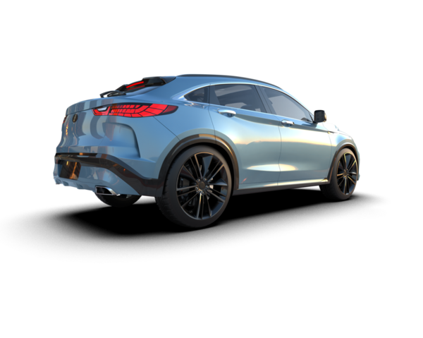 Arka planda modern araba var. 3d oluşturma