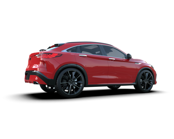 kırmızı modern araba - arka görünüm - ön görünüm