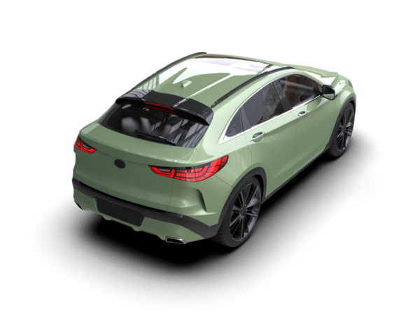 Modern araba beyaz arka planda izole edilmiş. 3d oluşturma