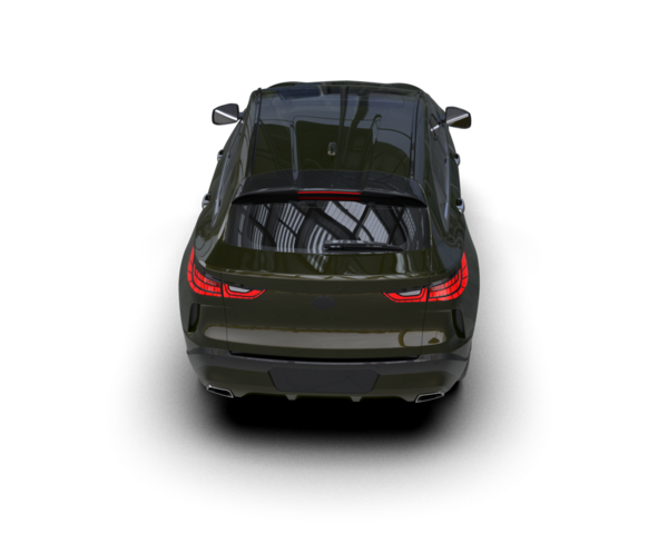 Siyah arka planda izole edilmiş siyah bir araba.