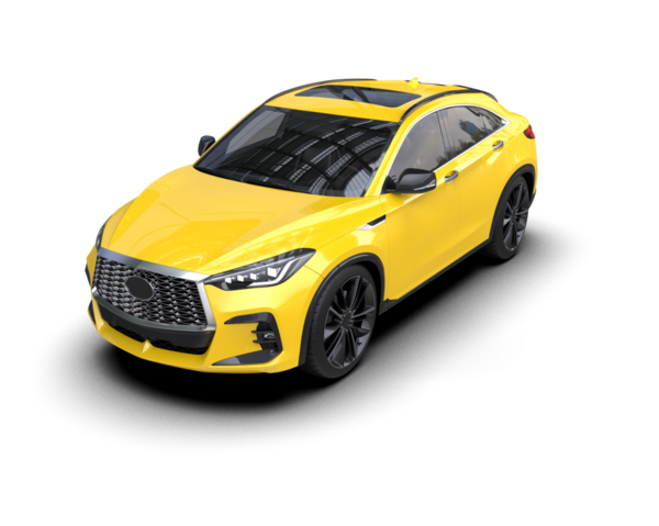 Sarı gradyanı olan gerçekçi bir araba