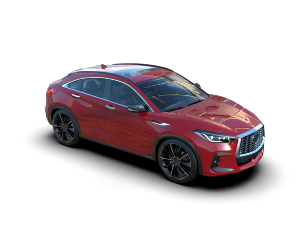 Modern araba siyah arka planda izole edilmiş. 3d illüstrasyon