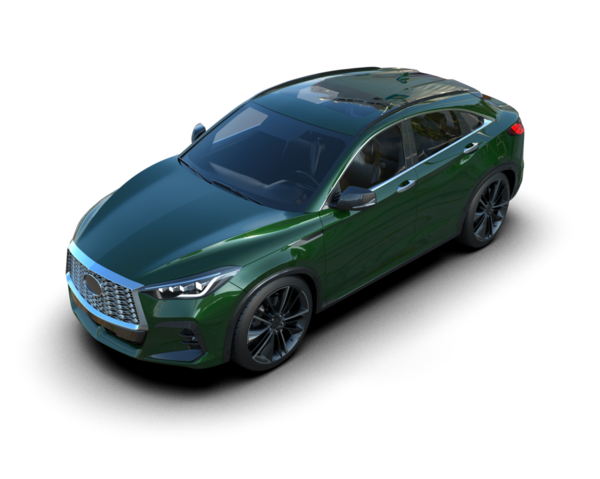 Arka planda modern şehir arabası. 3d oluşturma