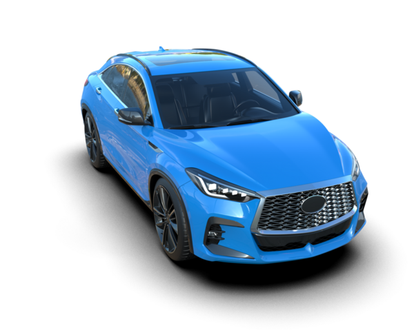 Stüdyoda yepyeni bir arabanın 3 boyutlu resmi.