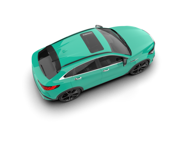 Beyaz arka planda bir araba. Araba, modern araba..