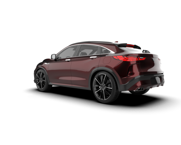 Beyaz arka planda modern lüks bir araba. 3d oluşturma