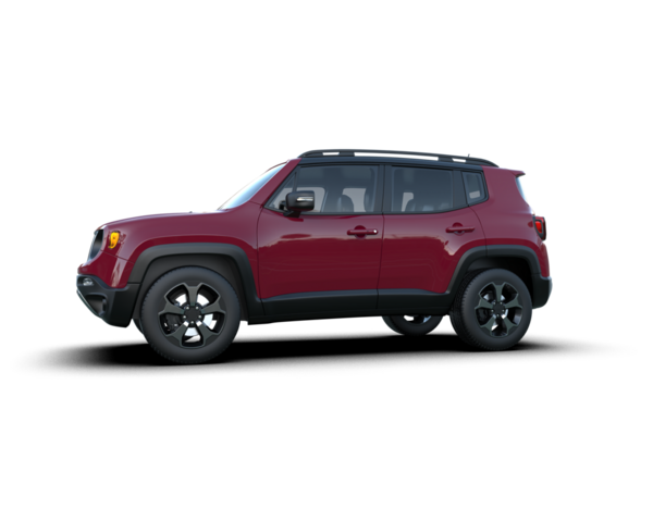 Siyah vücutlu kırmızı bir cip. 3d illüstrasyon.