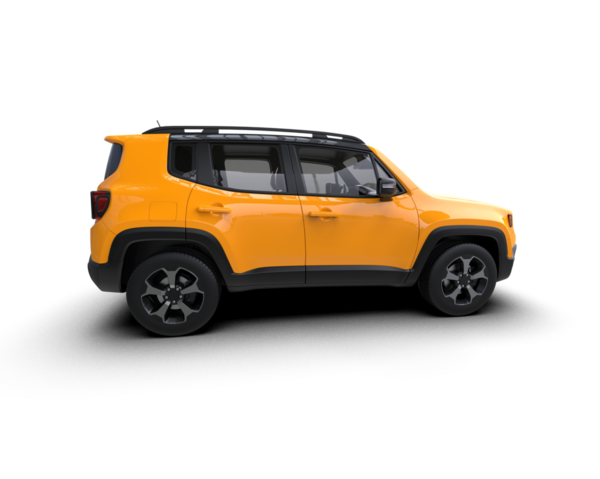 Arka planda izole edilmiş gerçekçi bir SUV aracı. 3D görüntüleme - illüstrasyon