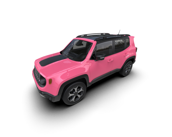 SUV aracı beyaz yolda izole edildi. 3d oluşturma