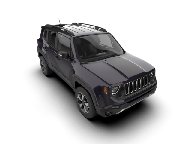 Stüdyo arka planında izole edilmiş daha az modern bir SUV 3 boyutlu.