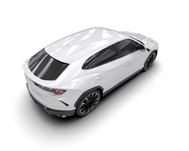 Beyaz arka planda izole edilmiş modern beyaz araba. 3d illüstrasyon