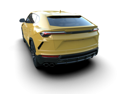 Siyah arka planda bir araba. 3d oluşturma