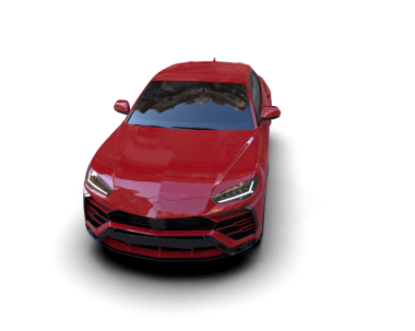 Beyaz arka planı olan modern kırmızı araba.