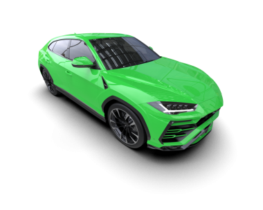 Beyaz arka planda bir spor arabanın 3 boyutlu canlandırması