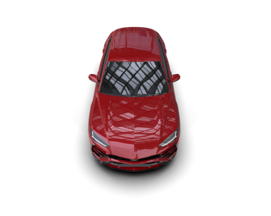kırmızı modern araba - üst görünüm