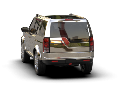 Beyaz arkaplandaki bir arabanın 3 boyutlu canlandırması