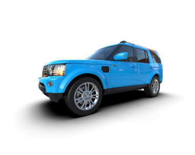 Stüdyonun arka planında 3 boyutlu markasız bir SUV görüntüsü var.