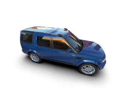 mavi SUv beyaz arkaplanda izole edildi