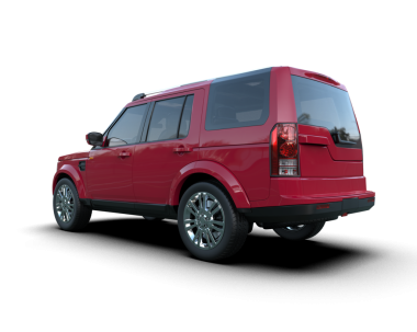 Kırmızı araba arka planda izole edildi, 3 boyutlu görüntüleme