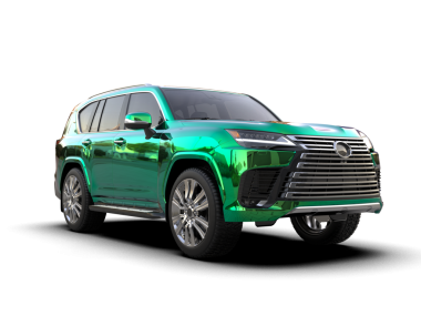 Yeşil premium SUV arabası. 3D görüntüleme. 3d illüstrasyon