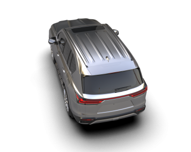 Lüks SUV gri arka planda izole edilmiş. 3d illüstrasyon