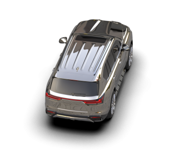 Siyah zemin üzerinde modern şehir arabası 3 boyutlu görüntüleme