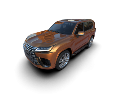 Stüdyo ortamında markasız bir SUV 'un 3 boyutlu çizimi