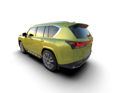 Siyah arka planda izole edilmiş modern bir arabanın 3 boyutlu görüntüsü