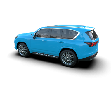 Mavi lüks araba beyaz arka planda izole edilmiş.