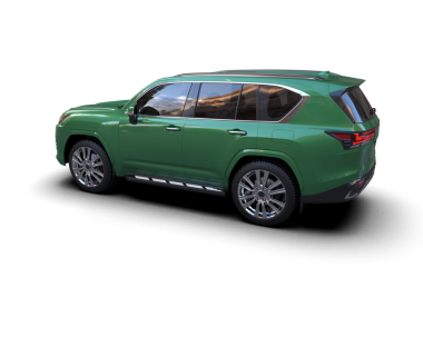 Yeşil premium lüks iş arabası beyaz arka planda izole edilmiş. 3 Boyutlu Hazırlama