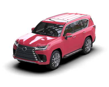 Pembe lüks modern araba, beyaz arka planda izole edilmiş, 3 boyutlu.