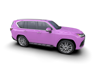 Siyah arka planda pembe modern araba, 3 boyutlu.