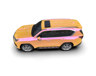 modern pembe araba kırpma yolu ile beyaz arka planda izole.