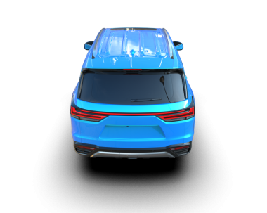 mavi arkaplanda bir araba.