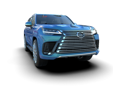 toyota premium suv. Siyah bir arka planda. 3d oluşturma.