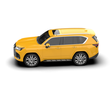 Modern SUV arabası. Ön manzara. 3d illüstrasyon