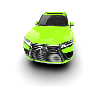 Yeşil lüks araba. 3d oluşturma