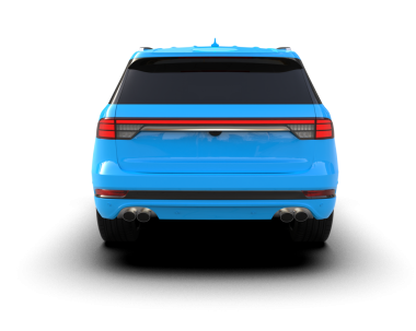 mavi araba beyaz arkaplanda izole edildi