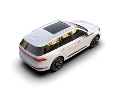 Siyah arka planda modern lüks beyaz SUV. 3d illüstrasyon