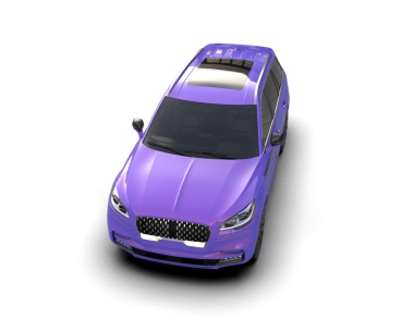 Siyah arka planda izole edilmiş mor bir araba. 3d illüstrasyon