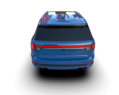 Siyah arka planda bir araba. 3d oluşturma