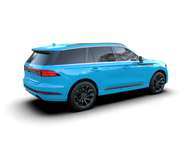 Mavi arka planda modern bir araba. 3d illüstrasyon