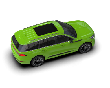 Siyah arka planda izole edilmiş yeşil lüks araba. 3 Boyutlu Hazırlama.