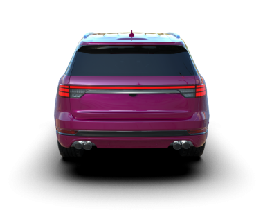 Mor araba beyaz arka planda izole edilmiş. 3d oluşturma
