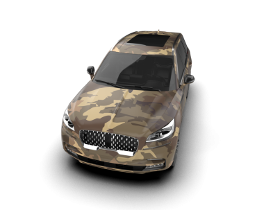 Stüdyo arka planında daha az genel bir konsept otomobilin 3 boyutlu çizimi