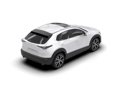 Modern beyaz şehir cipi. Beyaz arka planda gri bir gölgesi olan araba. 3d oluşturma.